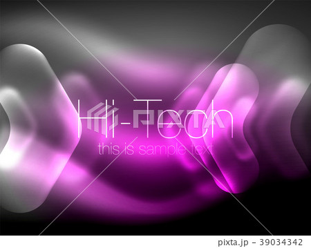 Blurred arrows in dark space. Neon pointers, glass Blurred arrows in dark space. Neon pointers, glass 39034342