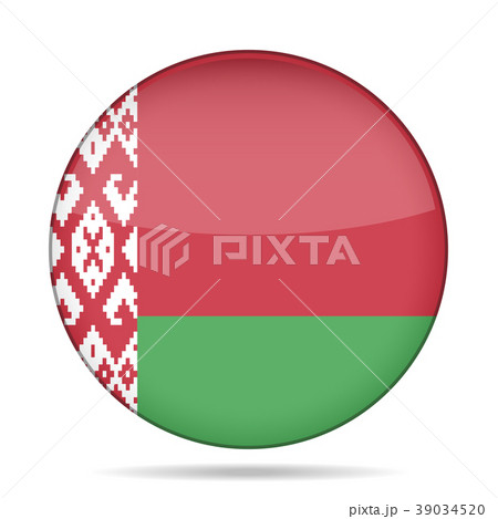 Flag of Belarus. Shiny round button.