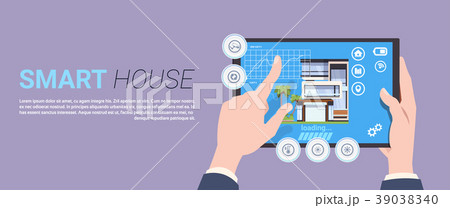 Smart Home Technology Banner With Hands Holding 39038340