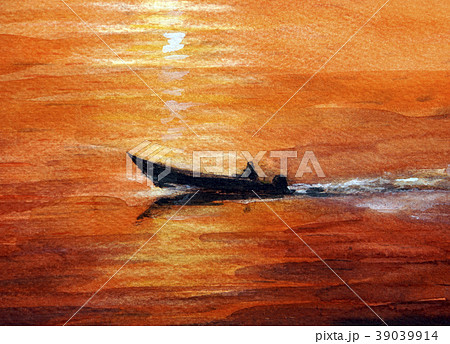 早朝の出漁　漁師　漁船 39039914