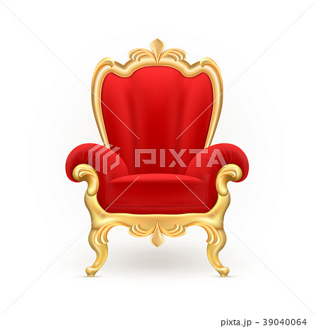 Vector Realistic Royal Throne Luxurious Red Chairのイラスト素材