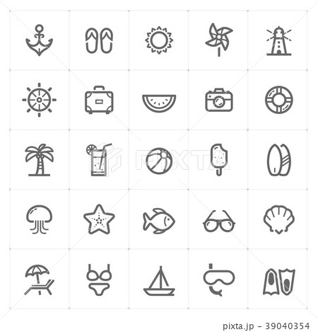 Mini Icon set - Beach icon vector illustration 39040354