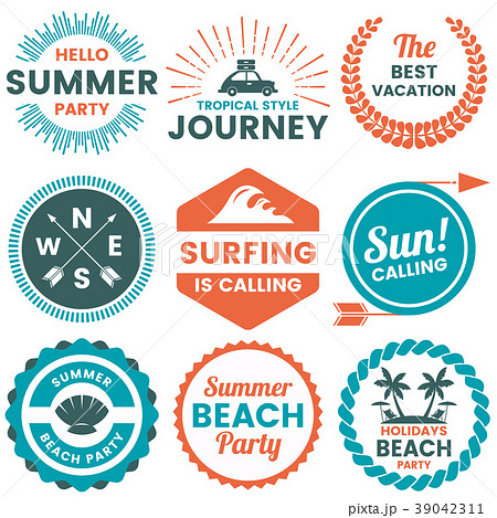 Summer Retro Vector Logo For Bannerのイラスト素材
