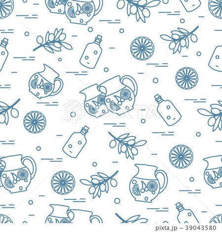 Cute seamless pattern with pitcher of sangria, 39043580