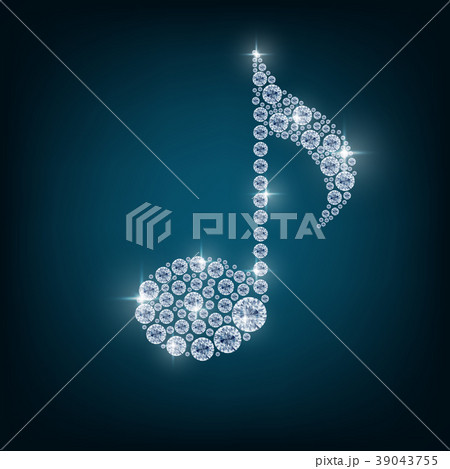 Music note with concept diamond Music note with concept diamond 39043755