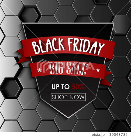 Black Friday big sale hexagonal background 39043782