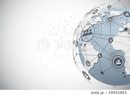 Global network connection. World map point Global network connection. World map point 39043863