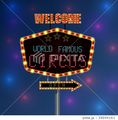 Shining background retro light banner with the wor 39044161