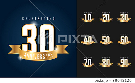 Set of anniversary logotype. Set of anniversary logotype. 39045126