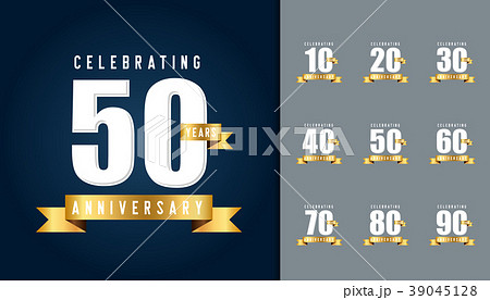 Set of anniversary logotype. 39045128