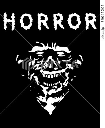 Spooky zombie head with torn face. Vector Spooky zombie head with torn face. Vector 39045205