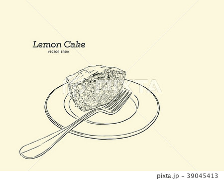lemon cake with poppy seeds and sugar glaze vector lemon cake with poppy seeds and sugar glaze vector 39045413