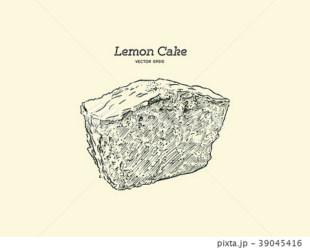 lemon cake with poppy seeds and sugar glaze vector lemon cake with poppy seeds and sugar glaze vector 39045416