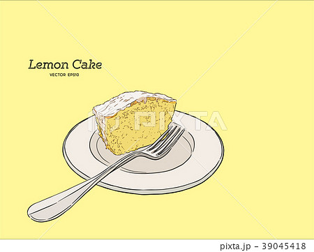 lemon cake with poppy seeds and sugar glaze vector lemon cake with poppy seeds and sugar glaze vector 39045418