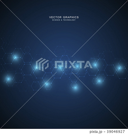 Science abstract background with hexagons and Science abstract background with hexagons and 39046927