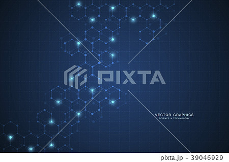 Science abstract background with hexagons and 39046929