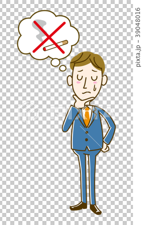 禁煙で悩むサラリーマン 39048016