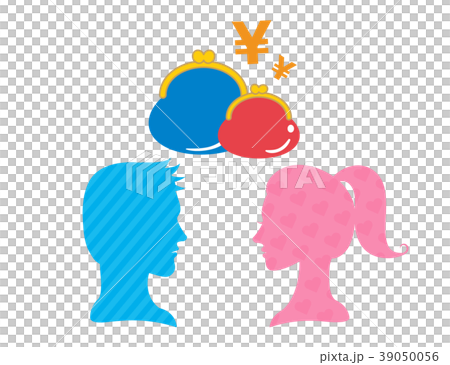 男女お金シルエット 39050056