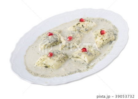 Georgian homemade soft cheese rolls. 39053732