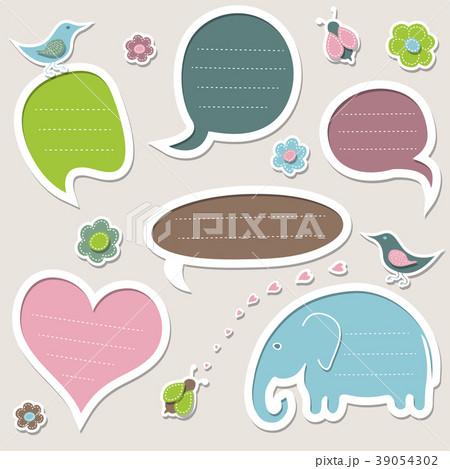 Collection of cute speech bubbles 39054302