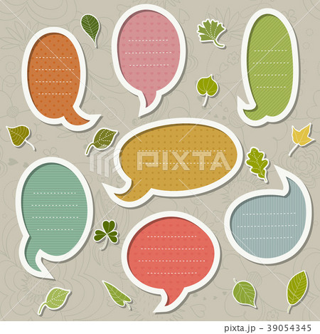 Speech bubbles set with leaves 39054345