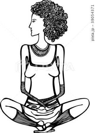 Woman sitting in lotus position 39054371