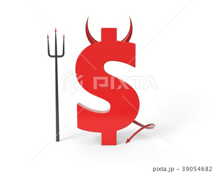 money is evil. conceptual 3d illustration. 39054682