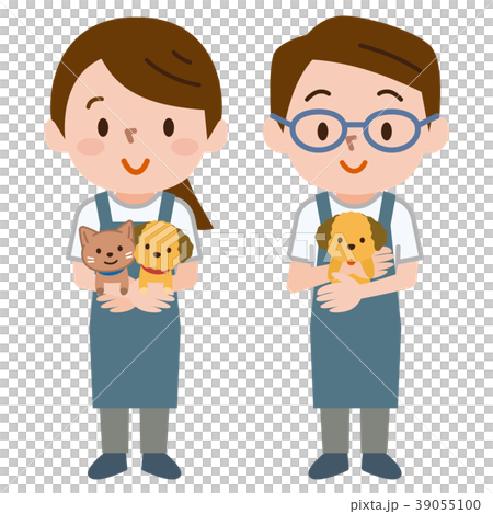 Men and women holding pets 39055100