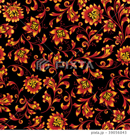 Floral seamless pattern. Flower swirl background 39056843