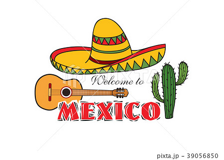Mexican Icon Welcome To Mexico Sign Travel Signのイラスト素材