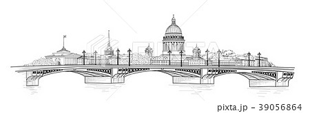 Saint-Petersburg city, Russia. Bridge skyline 39056864