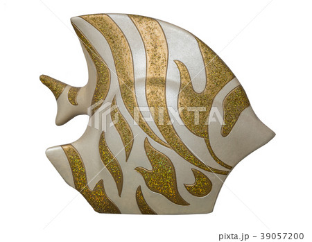Fish pottery isolated on white background 39057200