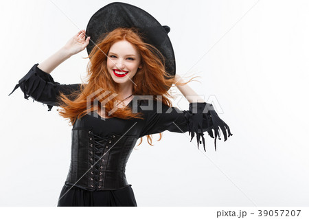 Halloween witch concept - Happy Halloween ginger 39057207