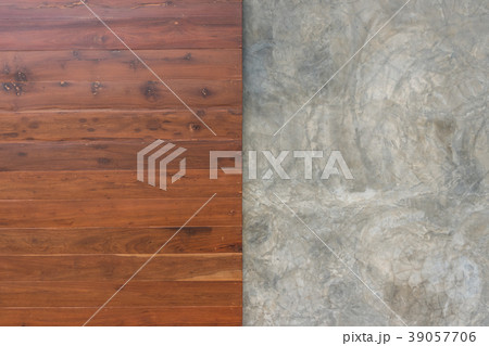 Wooden prank and raw concrete texture background Wooden prank and raw concrete texture background 39057706