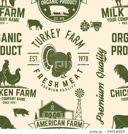 American Farm seamless pattern. Vector. 39058869