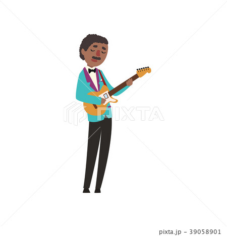 African American jazz musician wearing retro African American jazz musician wearing retro 39058901