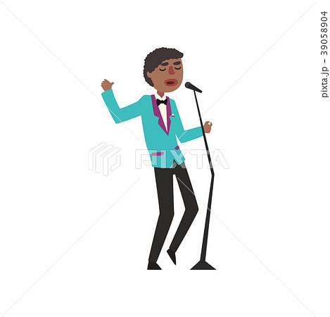 African American jazz singer wearing retro elegant African American jazz singer wearing retro elegant 39058904