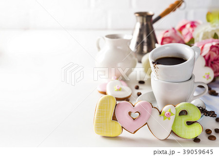 cup on a cup with espresso coffee on a white cup on a cup with espresso coffee on a white 39059645