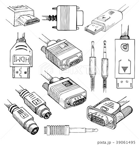 Media cables set: HDMI, VGA, DVI, DisplayPort 39061495