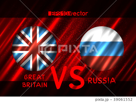 Great Britain VS Russia round flags 39061552