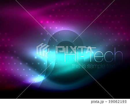 Glittering neon glowin wave, techno modern art 39062193
