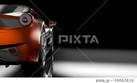 Dark car silhouette 3D illustration Dark car silhouette 3D illustration 39062618