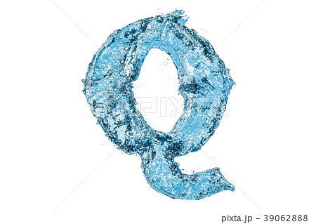 Water letter Q, 3D rendering 39062888
