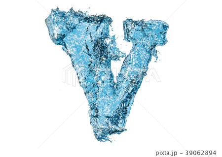 Water letter V, 3D rendering 39062894
