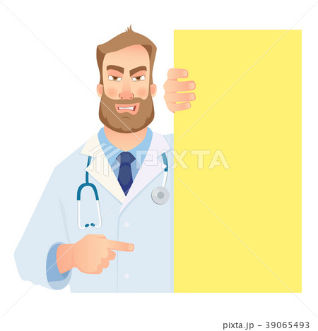 doctor holding blank signboard 39065493