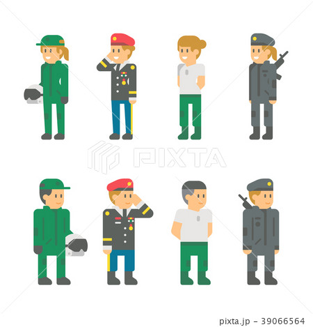 Flat design soldier uniforms Flat design soldier uniforms 39066564