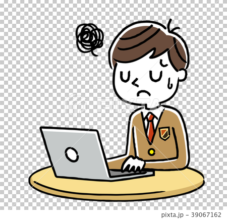 男子学生：インターネット、パソコン 39067162