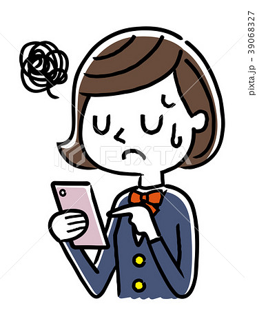 女子学生：スマートフォン 39068327
