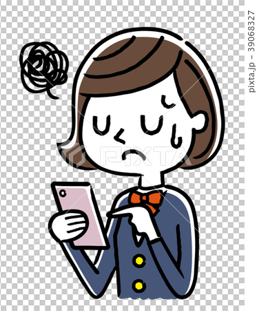 女子学生：スマートフォン 39068327