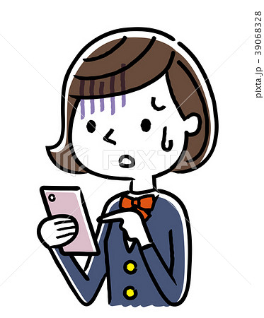 女子学生：スマートフォン 39068328